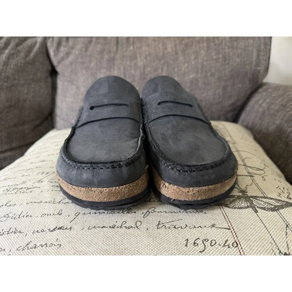 Birkenstock Naples Oiled Leather Black Loafer Clog EU 43 US 10 1025040